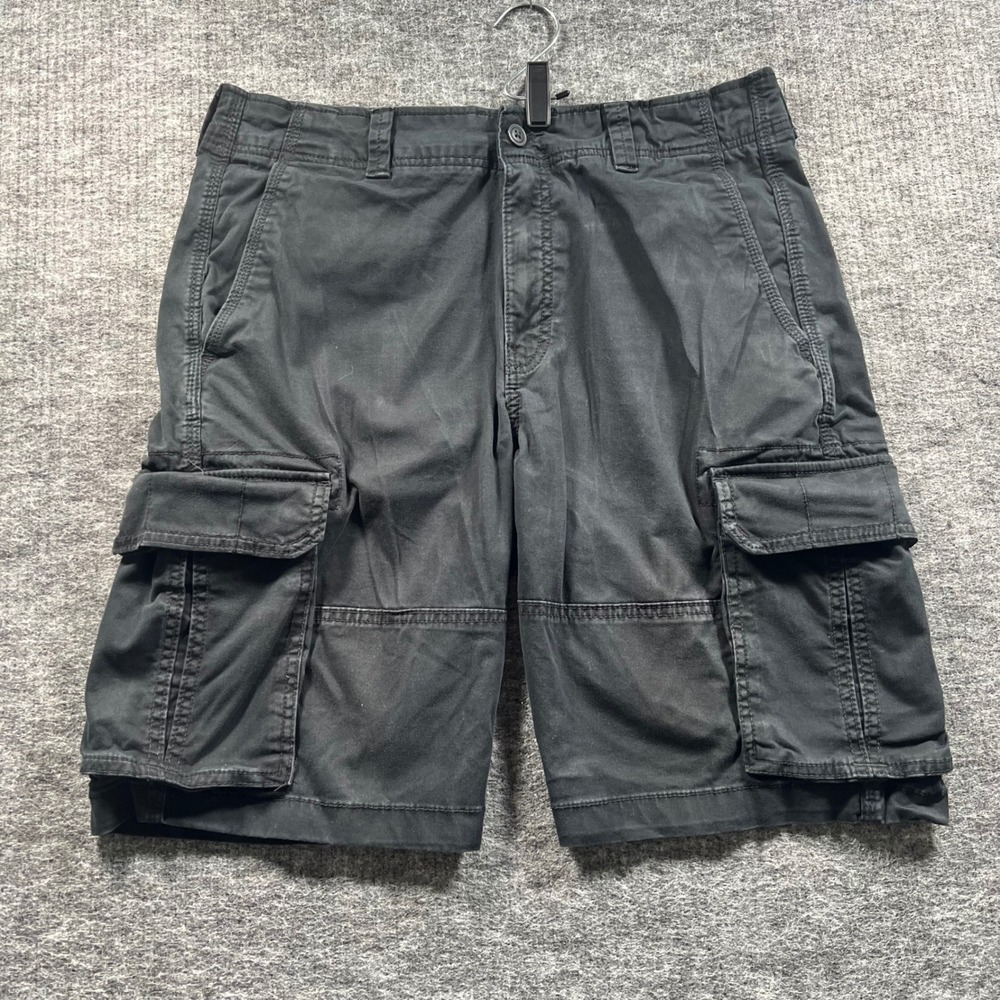 Goodfellow & Co Mens Black Cargo Shorts Size 34 Utility Multi Pocket